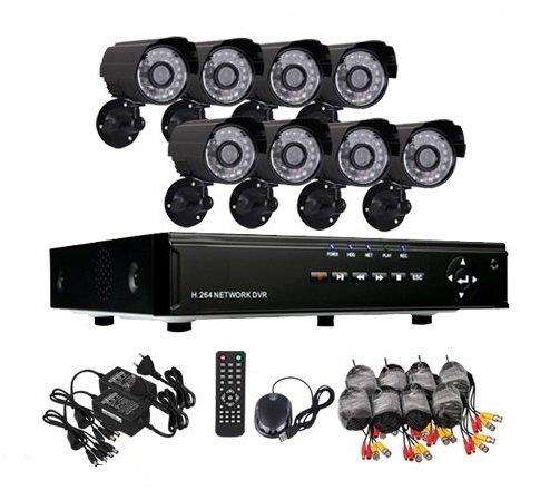 8 Camera CCTV Security Recording System With Internet & 3G Phone Viewing HDMI DVR 600TVL