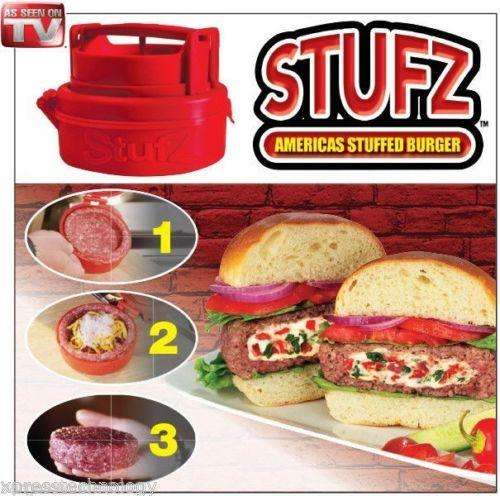 Make your own home made burgers Stufz Stuffed Burger Press Patty Maker Juicy As Seen On TV !