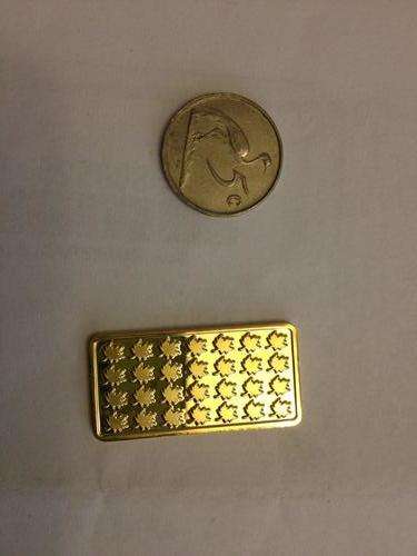 6 x 5 Gram Fine gold plated clad canada maple leaf bullion - In Ziplock Bag