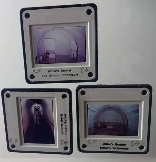 HITLER'S BUNKER - 3 X SLIDES (Obersaizberg / Eva Brown's Wohnraum / Hitler's Wohnraum)