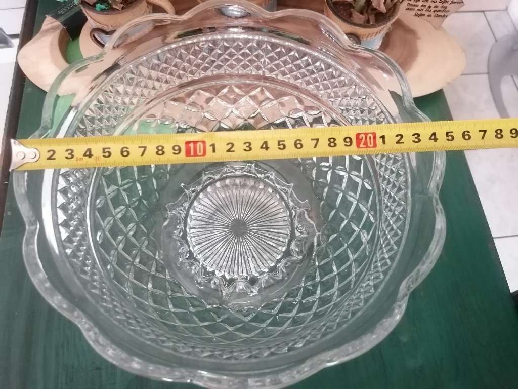 Special!!! Large Heavy Vintage Cut Glass Salad Bowl