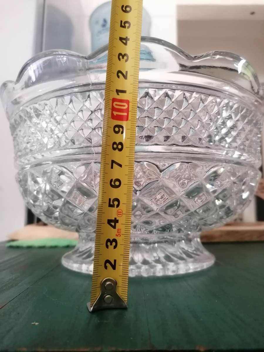 Special!!! Large Heavy Vintage Cut Glass Salad Bowl