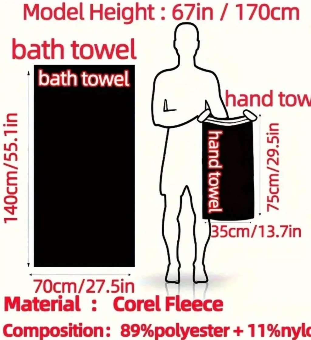 Striped Towel Set - Ultra-Fast Quick-Dry, Super Absorbent, Plush, and Durable