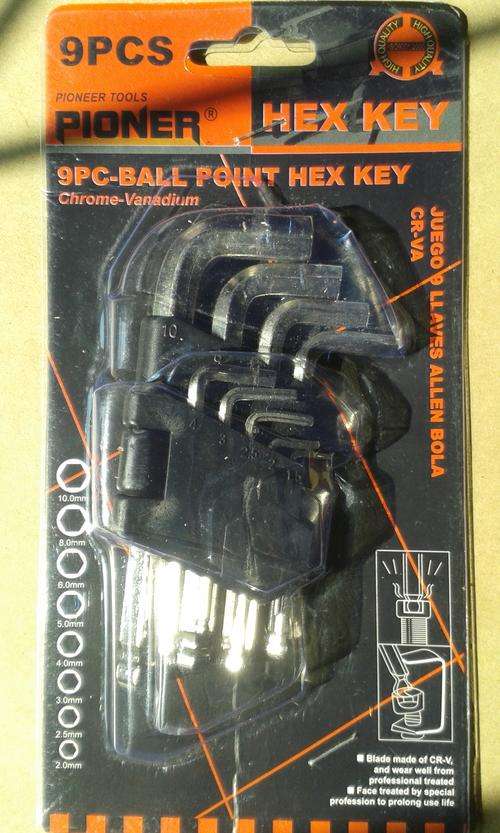 Hex Key Set - 9 Piece Ball Point Chrome Vanadium