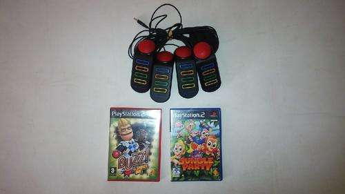 Buzz Sports Quiz & Buzz Junior Jungle Party Including 4 Remotes forPS2 - Excellent Condition!!!