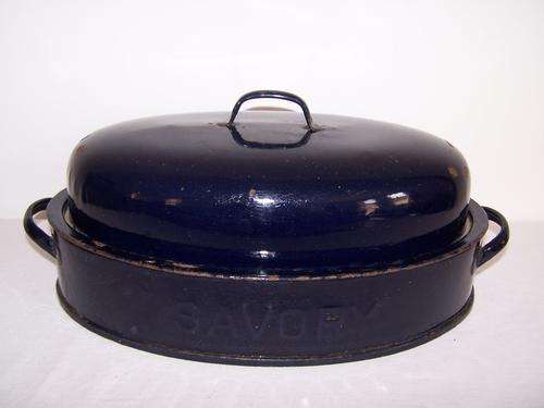 blue enamel roaster