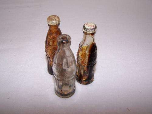 3 miniature coke bottles ... fun !!!