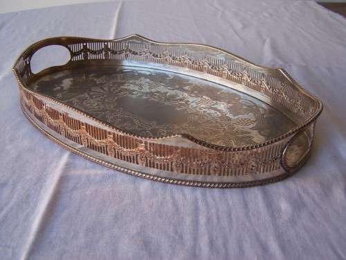 plated tray ...  an oval, heavy one !!!