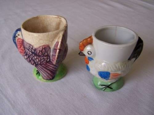 egg cups ... 2 old birds !!!