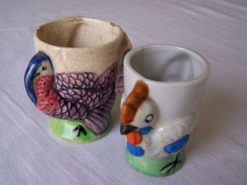 egg cups ... 2 old birds !!!
