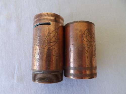 money box ...  rose, thistle and shamrock incision !!!