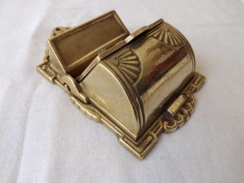 interesting wall container possibly for matches ... of brass !!!