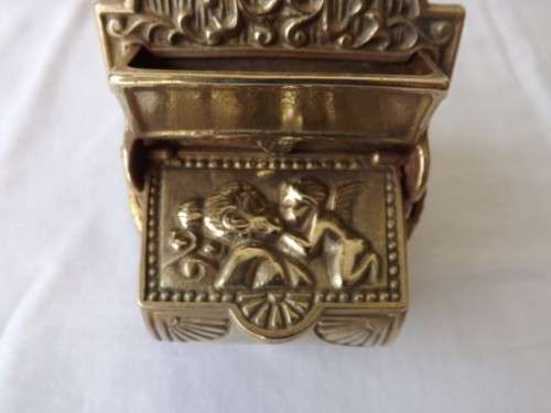 interesting wall container possibly for matches ... of brass !!!