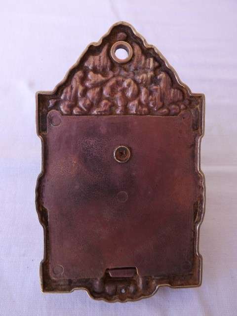 interesting wall container possibly for matches ... of brass !!!