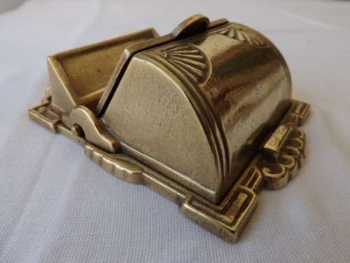 interesting wall container possibly for matches ... of brass !!!