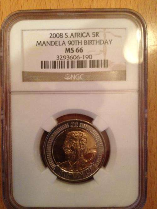 MS 66 2008 Mandela Birthday R5 (x7) - price per coin