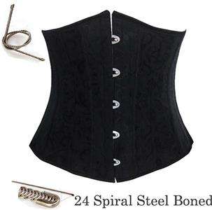 24 Spiral Steel Boned Waist Training Cincher Underbust     S,L,XL,2XL,3XL,4XL,5XL,6XL