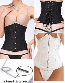 24 Spiral Steel Boned Waist Training Cincher Underbust     XS,S,M,L,XL,2XL,3XL,4XL,5XL,6XL