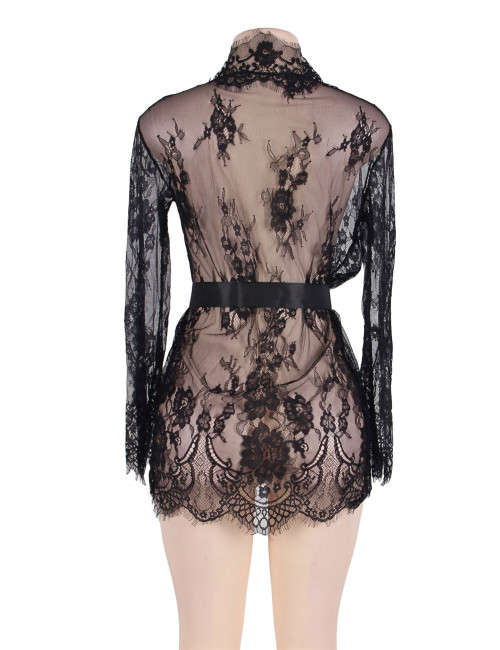 Black Lace Sleepwear - XS-S / M-L / XL-2XL