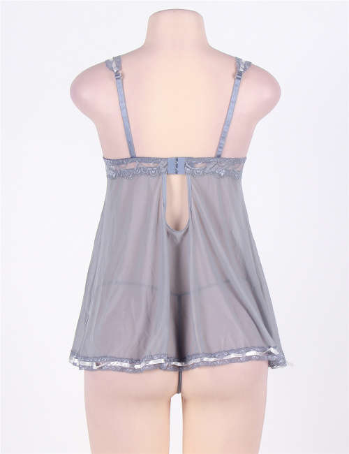 Plus Size Babydoll With Lace Trim - XL-2XL / 3XL-4XL