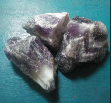 3X Natural rough Amethyst