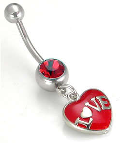 14g-12g-10g Love Heart Belly Button Jewelry surgical steel