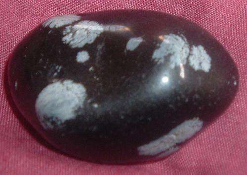 LARGE SNOWFLAKE OBSIDIAN FOR PROTECTION,AND A STONE OF PURITY