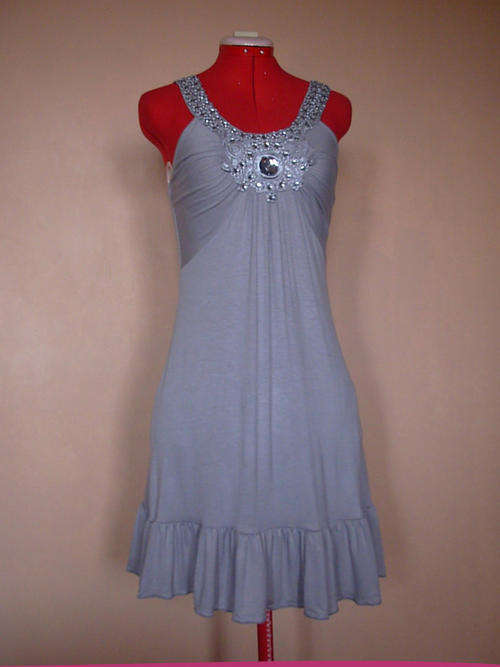 Satin Detail Cocktail Dress  - Size 34