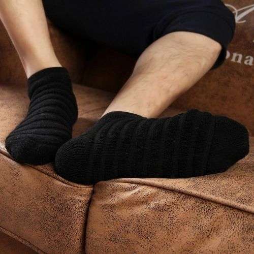 Thickened Cotton Towel Ankle Sports Socks - Black (In Stock)