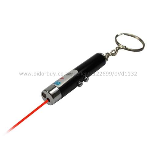 Mini Keychain LED Torch with Red Laser (In Stock)