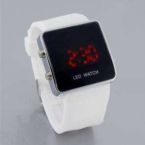 LED Digital Watch (White Silicone Strap)