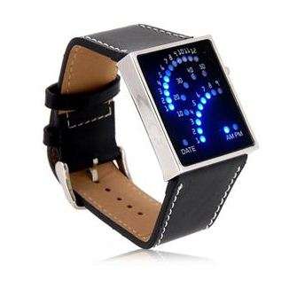 Fan Watch Blue Backlit LED (Leather Strap)