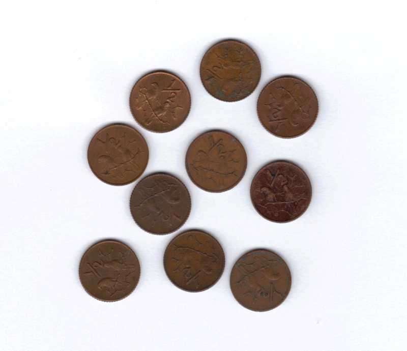 Set of 10 1/2c coins