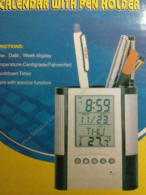 Pen Holder with Time / Date / Temperature / Countdown and alarm functions