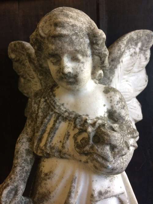 ANTIQUE FRENCH MARBLE ANGEL