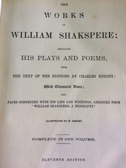 Antique leather book of Shakespeare's plays
