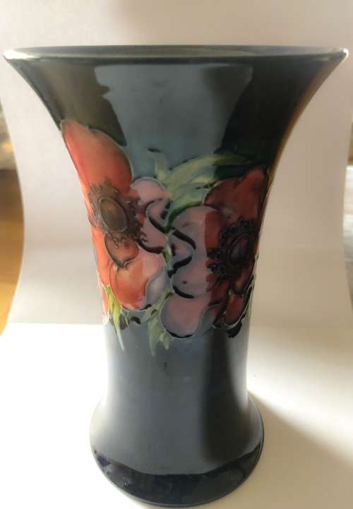 MOORCROFT COBALT BLUE VASE RESERVED FOR JOHN
