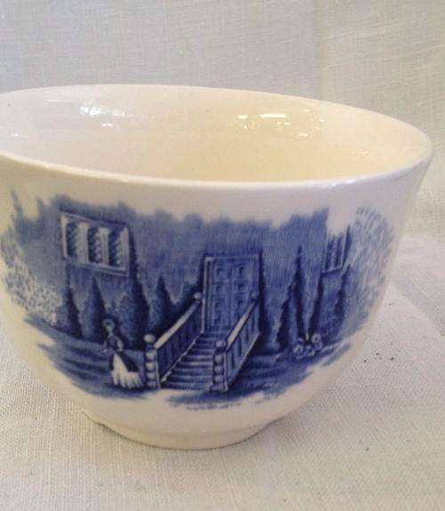 HADDON HALL BLUE AND WHITE SUGAR BOWL!!