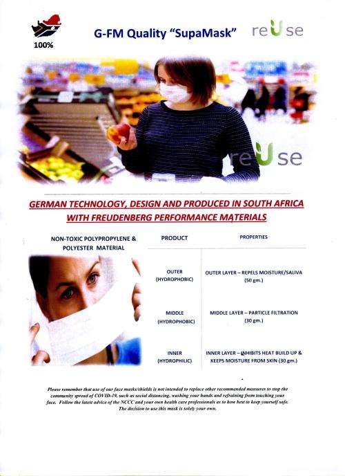 Face Masks High Quality  ( Supamask ), washable and microwaveable