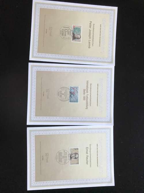 11 First day pages of Germany