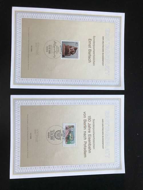 11 First day pages of Germany