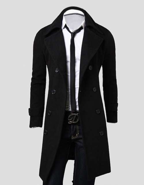 2016 Trends Men's Trench Coat Winter Long Jacket Double Breasted Overcoat - Recommended