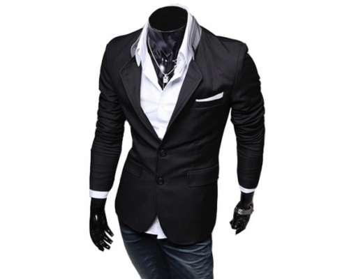 Black Hot Men's Casual Dress Slim Fit Stylish Blazer Coat