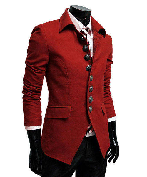 Trendy Single Breasted Turndown Collar Long Sleeve Woolen Coat For Men