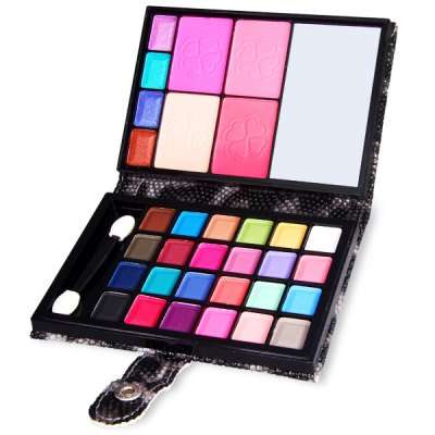 8820G Professional Cosmetic Set Makeup Kit Leopard Print Multi-color Eyeshadow with Leather Clutch B