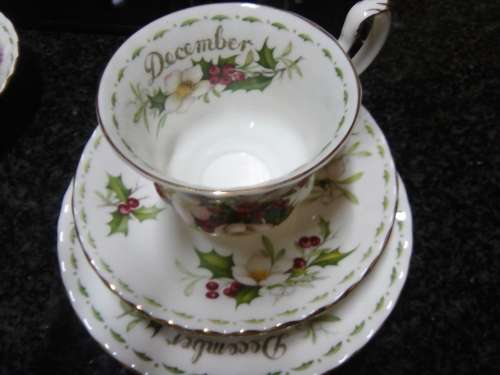 Royal Albert Flowers of the Month December Trio