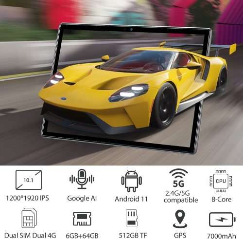 Tablet 10 Pollici AndroTablet 10 Inch Android 11 Octa Core 6GB RAM 64GB / 512GB 4G LTE 5G