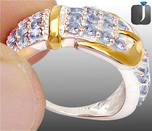 GENUINE 1.98cts BLUE TANZANITE IN SOLID 925 SILVER ARTISAN RING: Size 8.5