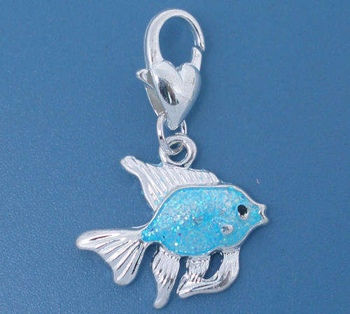Enamel Fish Clip On Charm Fit Link Chain Bracelet