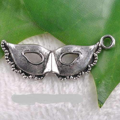 Tibetan Silver Ball Mask Charm 31mm